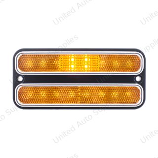 18 LED Side Marker Light With Stainless Steel Trim For 1968-1972 Chevrolet & GMC Truck, Amber Lens