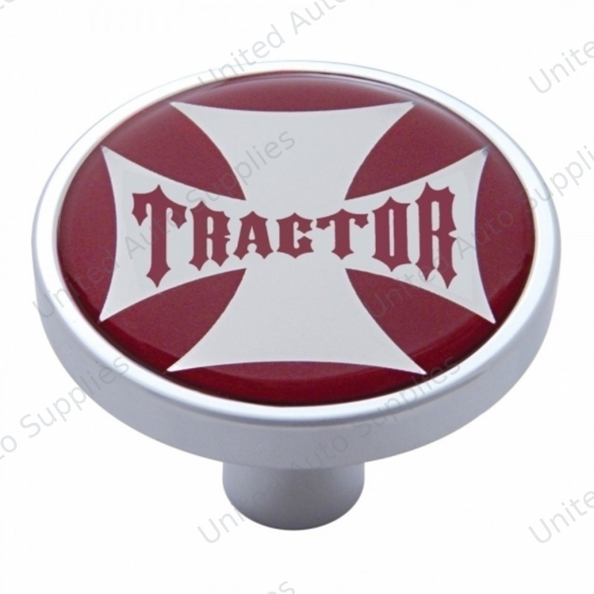 "Tractor" Short Air Valve Knob - Red Maltese Cross Sticker