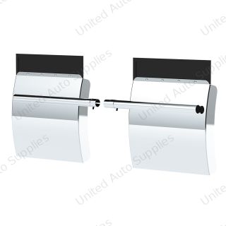 24" X 24" 430 Stainless Steel Quarter Fender With Tube Bracket Set - 4" Side Wall