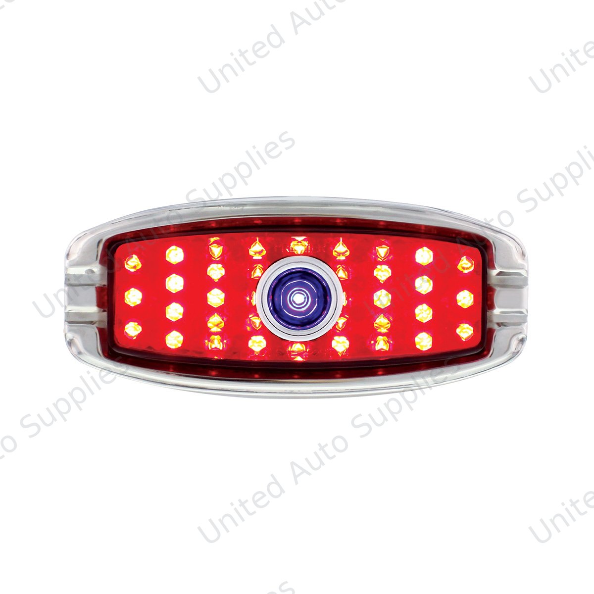 39 LED 1941-1948 Chevrolet Car Style Tail Light With Flush Mount Bezel, Red Lens With Blue Dot
