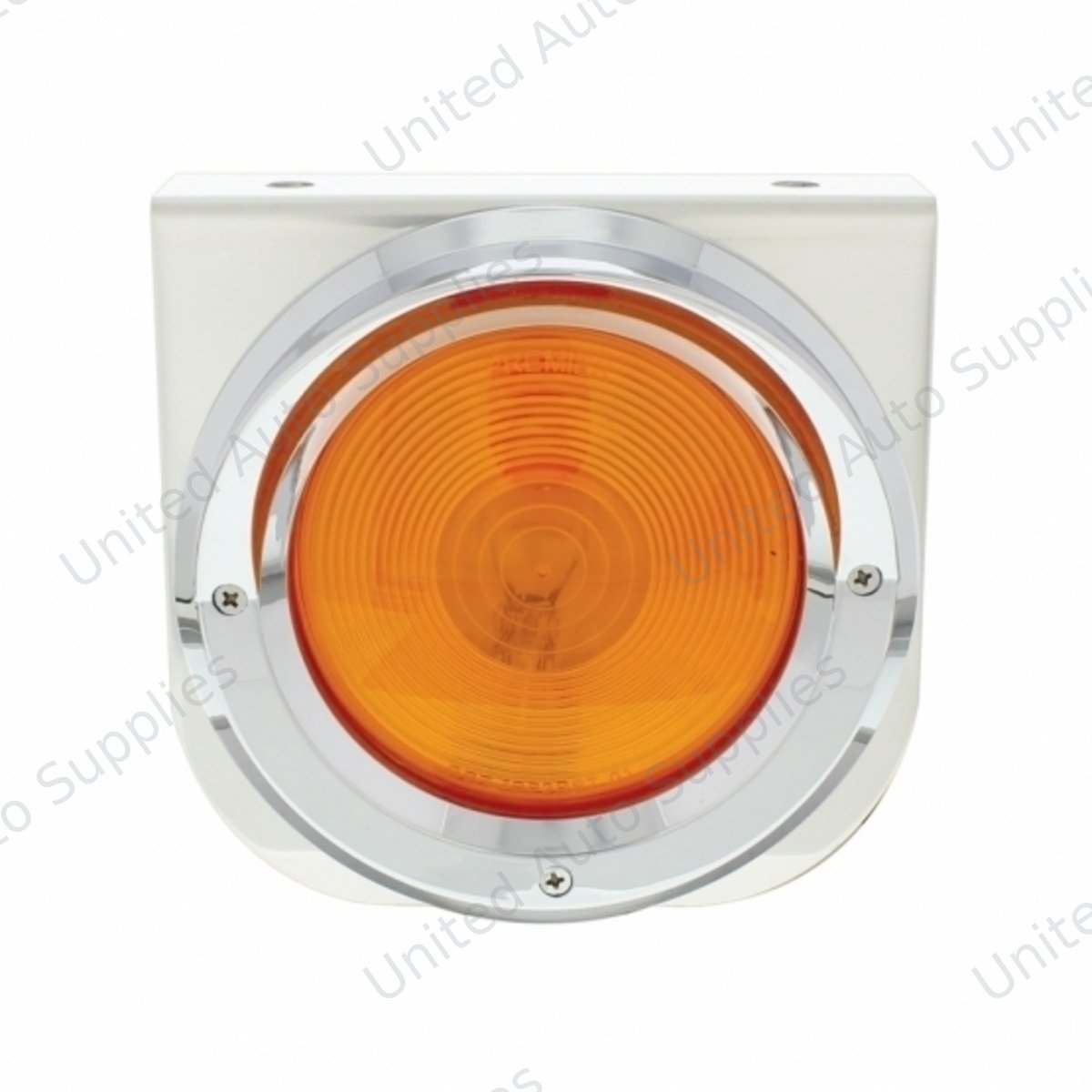 Stainless Light Bracket With 4" Light & Visor - Amber Lens