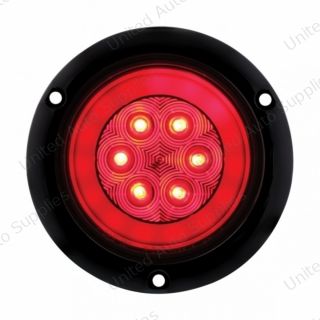 GloLight 21 LED 4" Round Stop/Turn/Tail Light With Flange Mount - Red LED/Red Lens