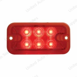 6 LED Dual Function Light - Red LED/Red Lens (Bulk)