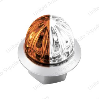 Double Fury 4 LED Dual Function 1-1/8" Watermelon Clearance/Marker Light-Amber & White LED/ Clear Lens