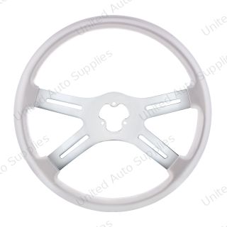 18" Candy Color 4 Spoke Steering Wheel - Liquid Silver
