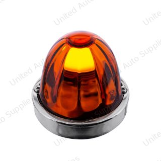Dual Function Glass Watermelon Flush Mount Kit With LED Bulb - Amber LED/Dark Amber Lens