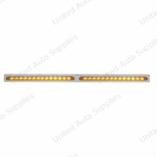 25-5/16" Stainless Light Bracket With 2X 14 LED 12" Light Bars - Amber LED/Amber Lens
