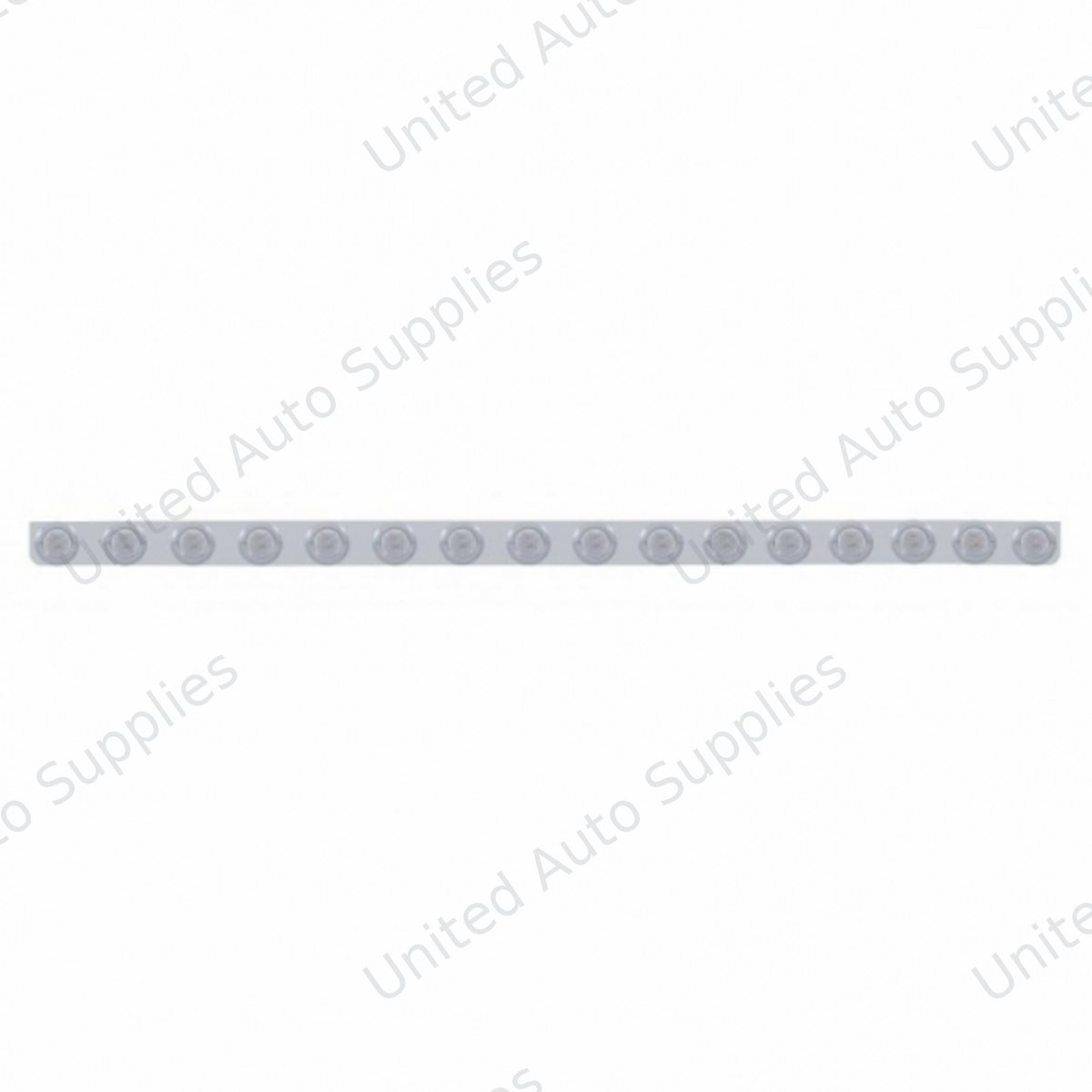79-1/2" Stainless Bumper Light Bracket With 16X 9 LED 2" Lights & Bezels - Amber LED/Clear Lens