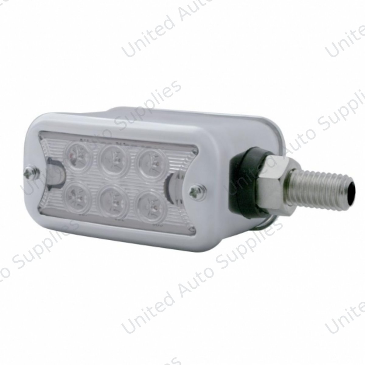 12 LED Dual Function Double Face Light With Bezel - Horizontal Mount - Amber & Red LED/Clear Lens