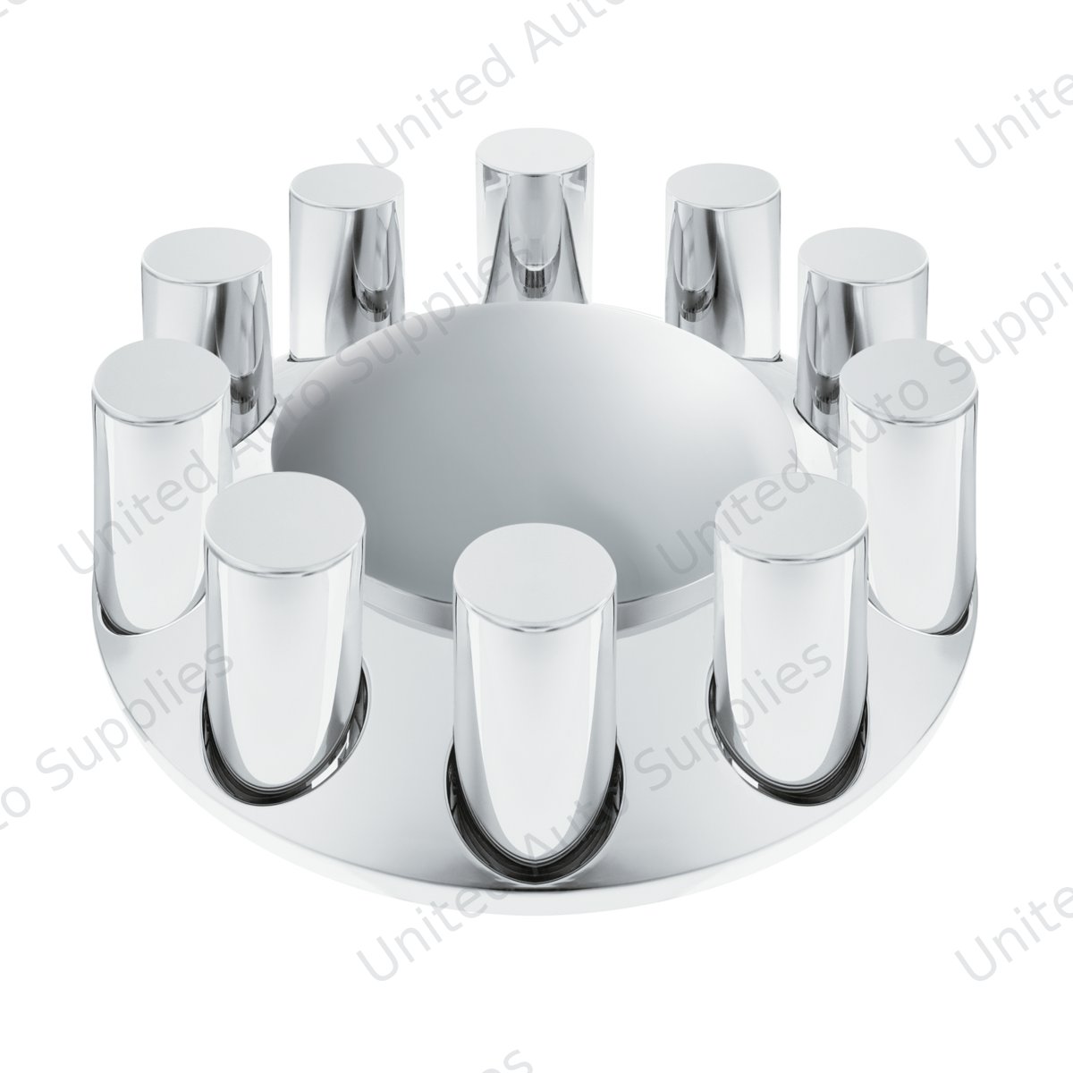 Chrome Plastic Dome Front Axle Cover With 33mm Standard Thread-On Tall Cylinder Nut Covers