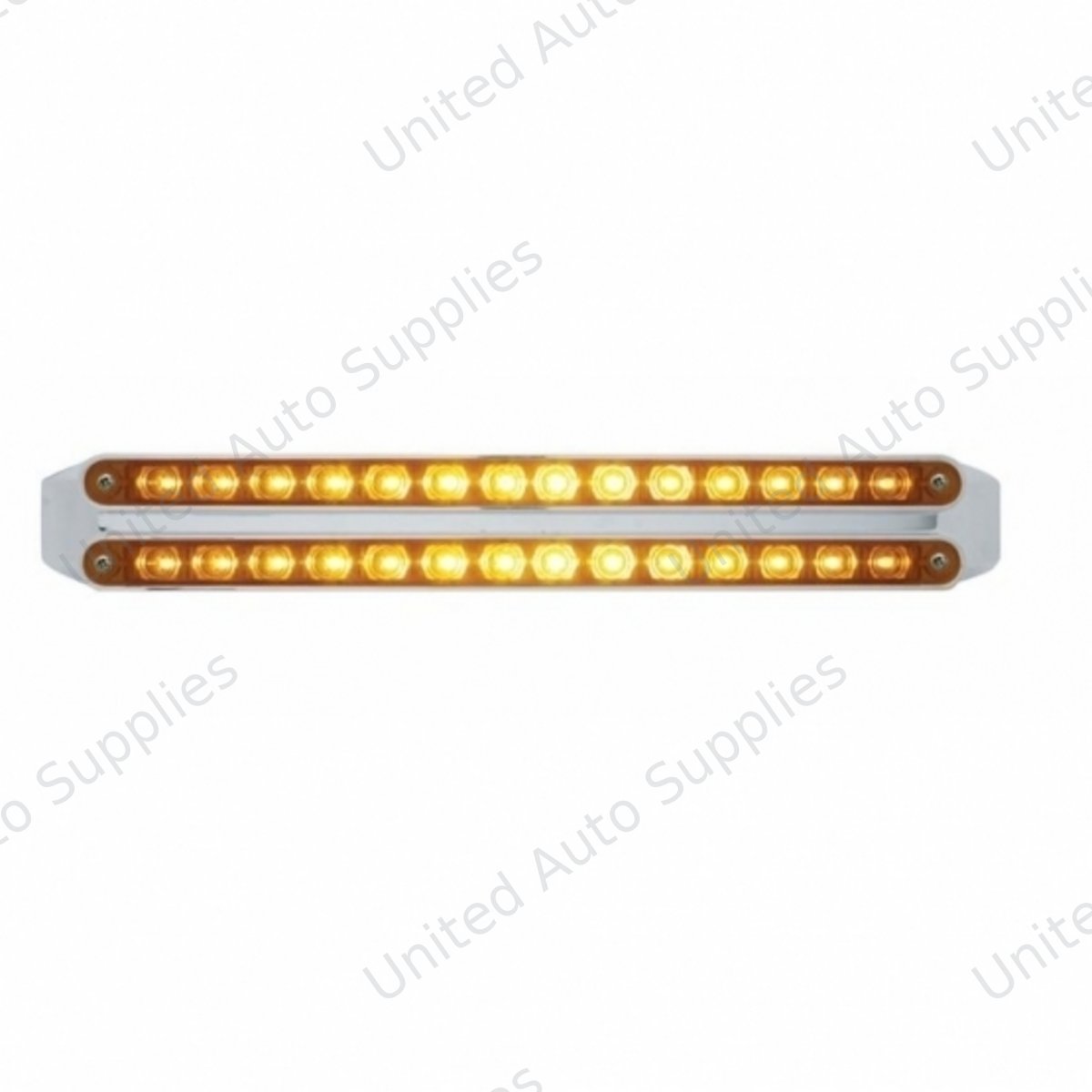 Dual 14 LED 12" Turn Signal Light Bars - Amber LED/Amber Lens