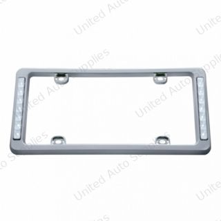 14 LED Chrome License Plate Frame - White LED/Clear Lens