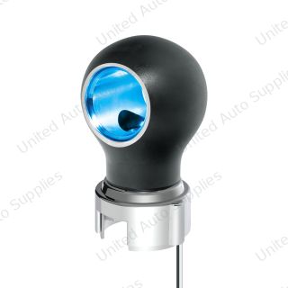 Thread-On Matte Black Charlotte Gearshift Knob With LED 13/15/18 Speed Adapter-Blue LED