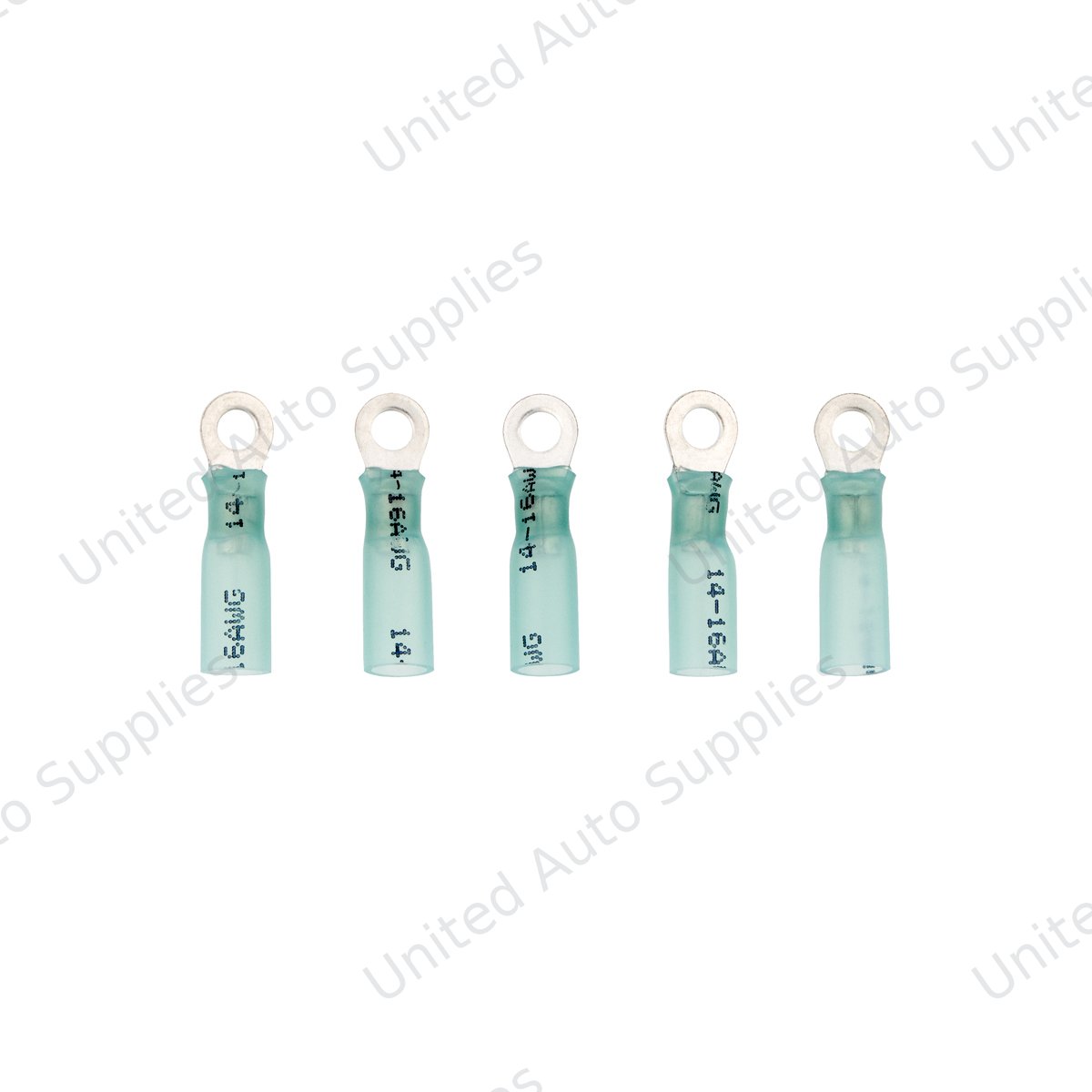 16-14 AWG #8 Stud CS Heat Shrink Ring Terminal - Blue (5-Pack)