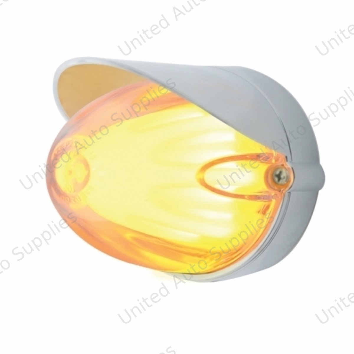 9 LED Dual Function GloLight Watermelon Grakon 1000 Flush Mount Kit With Visor - Amber LED/Clear Lens