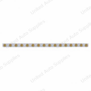 79-1/2" SS Bumper Light Bracket With 16X 9 LED 2" Reflector Lights & Bezels -Amber LED & Lens