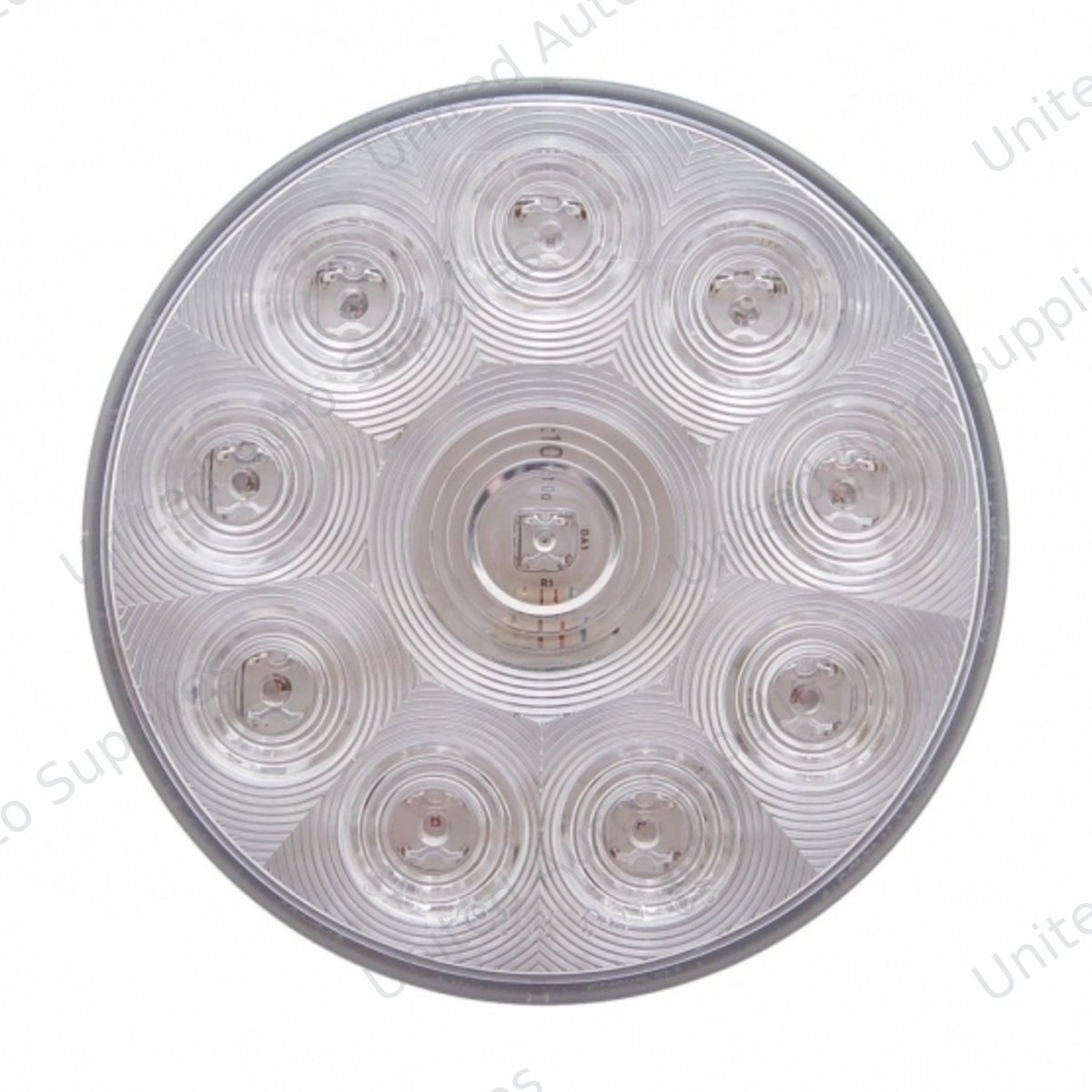 10 LED 4" Round Light (Stop, Turn & Tail) - Red LED/Clear Lens (Bulk)