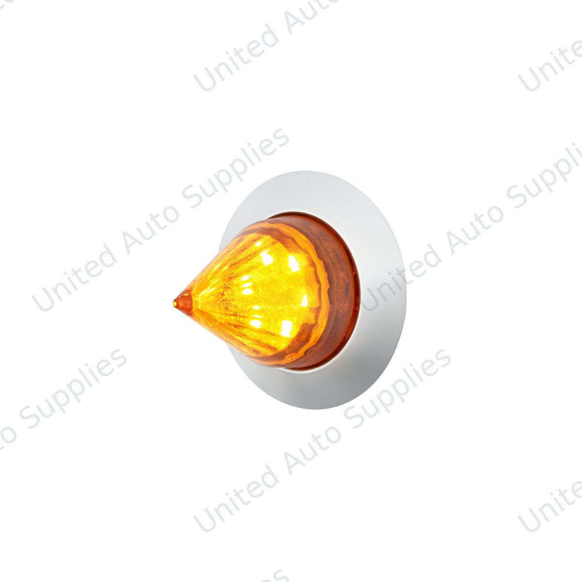 6 LED Dual Function 1-1/4" Spike Light With Stainless Steel Bezel(Clearance/Marker)-Amber LED/Amber Lens