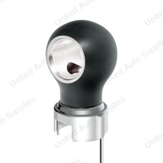 Thread-On Matte Black Charlotte Gearshift Knob With LED 13/15/18 Speed Adapter-White LED