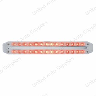 Dual 14 LED 12" Light Bars (Stop, Turn & Tail) - Red LED/Chrome Lens