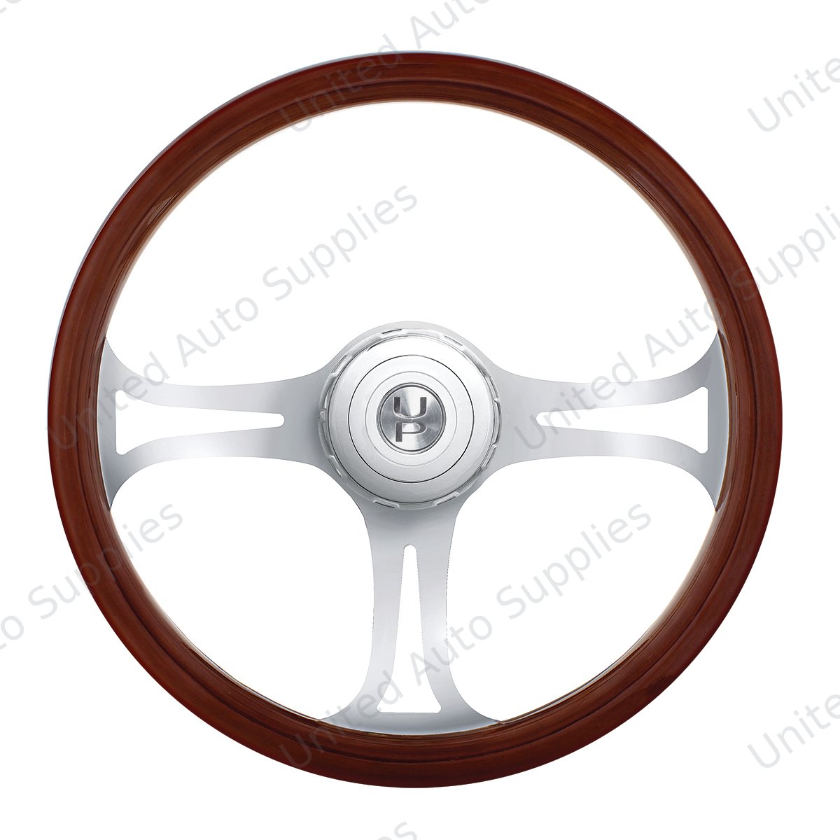 18" Blade Style Wood Steering Wheel With Hub & Horn Button Kit For Peterbilt (2006+) & Kenworth (2003+)