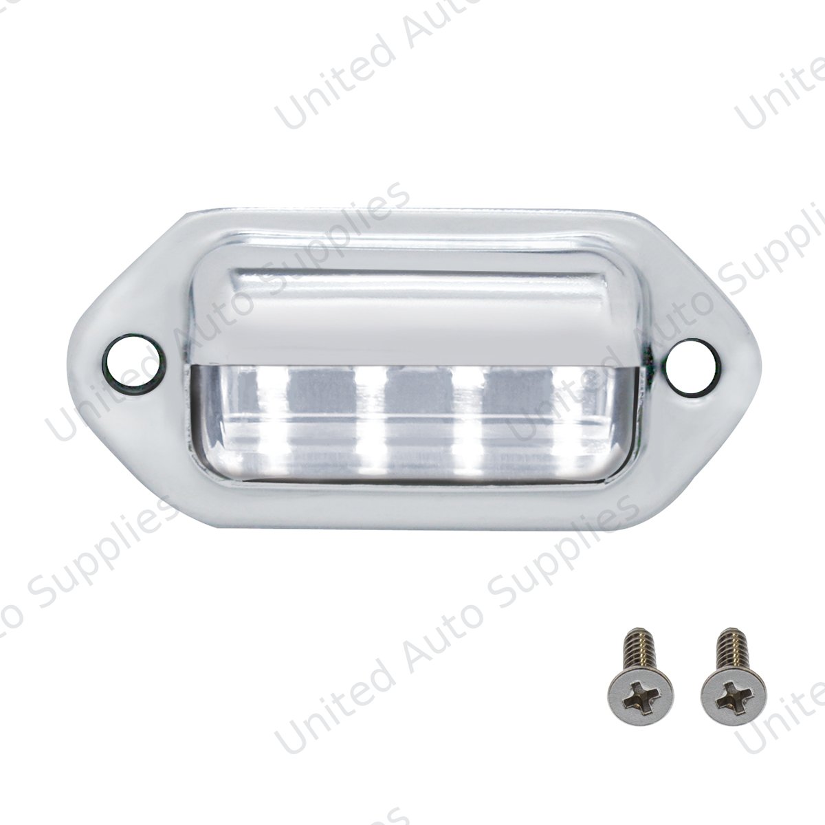 4 White LED Chrome License Plate Light/Utility Light (Bulk)
