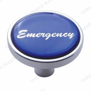"Emergency" Short Air Valve Knob - Blue Glossy Sticker