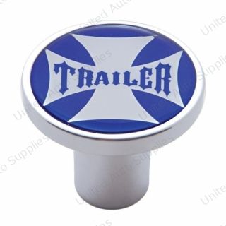 "Trailer" Air Valve Knob - Blue Maltese Cross Sticker