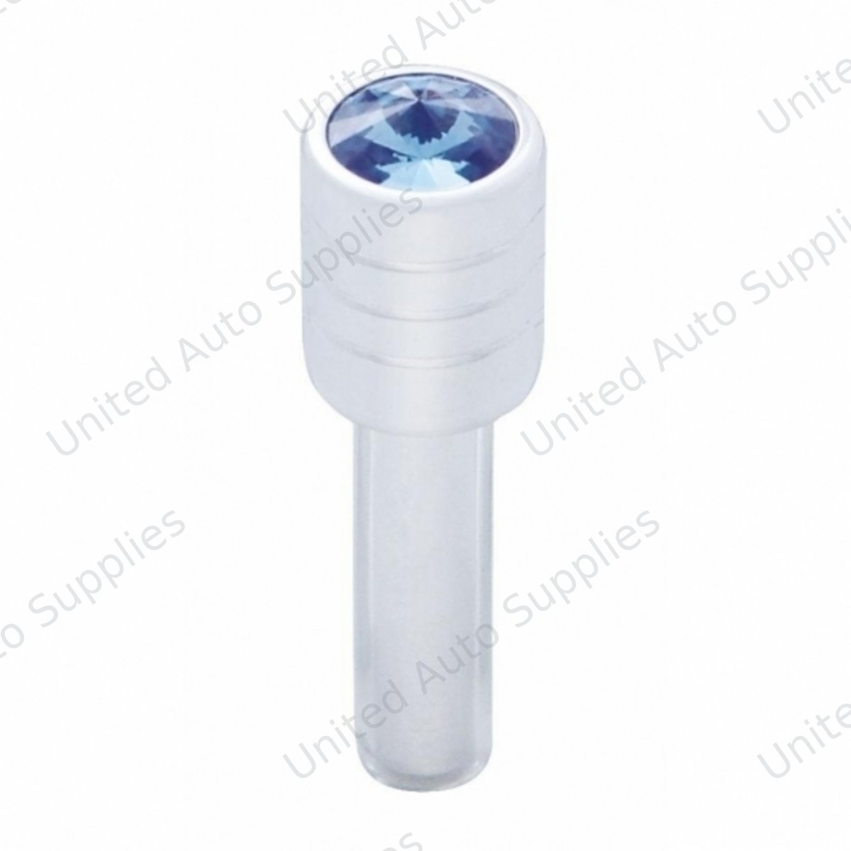 Chrome Door Lock Knob With 7/16" Blue Crystal (2pc/set)