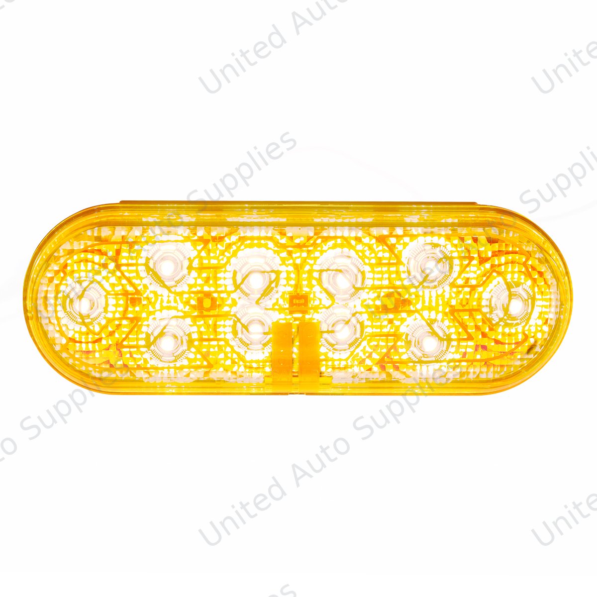 10 LED 6" Oval Light (Turn Signal) With Heated Lens - Amber LED/Amber Lens