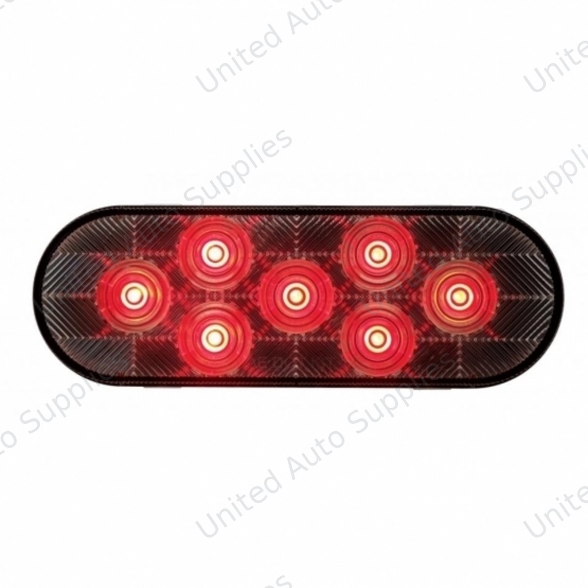 7 LED Oval Light (Stop, Turn & Tail) - Red LED/Clear Lens