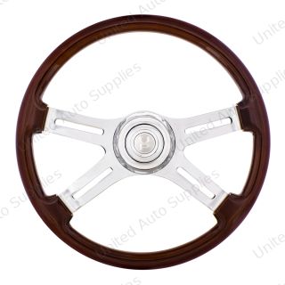 18" 4 Spoke Steering Wheel With Hub & Horn Kit - Freightliner 1989-July 2006