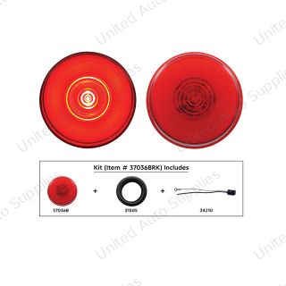GloLight 6 LED 2" Round Clearance/Marker Light Kit - Red LED/Red Lens