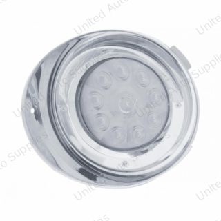 10 LED Freightliner Daytime Running Light Conversion Kit With Visor (Driver) - Amber LED/Clear Lens