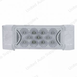 13 LED Reflector Rectangular Light (Clearance/Marker) - Red LED/Clear Lens