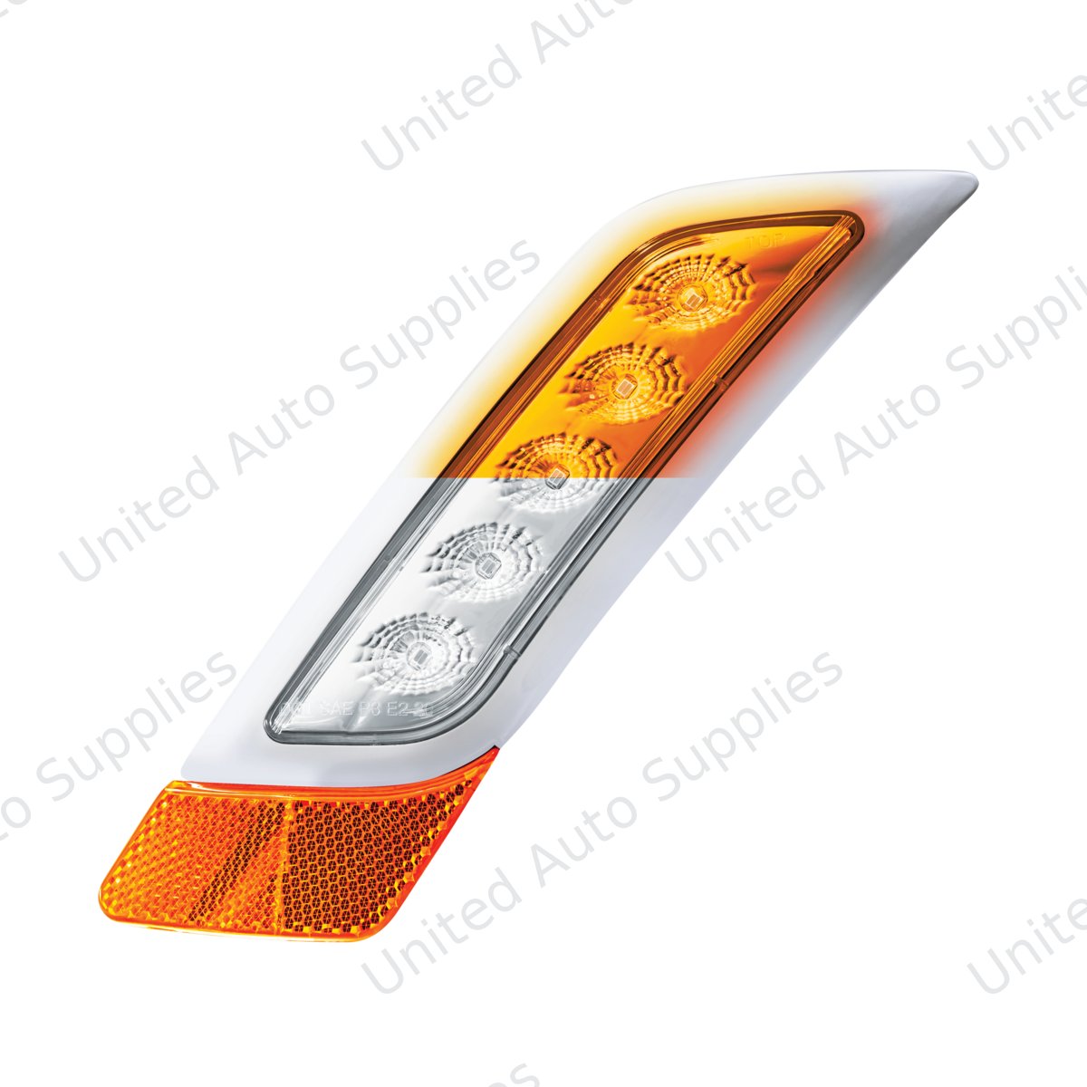 Double Fury 5 LED Fender Turn Signal Light For 2012-2021 Peterbilt 579-Amber & White LED,Driver