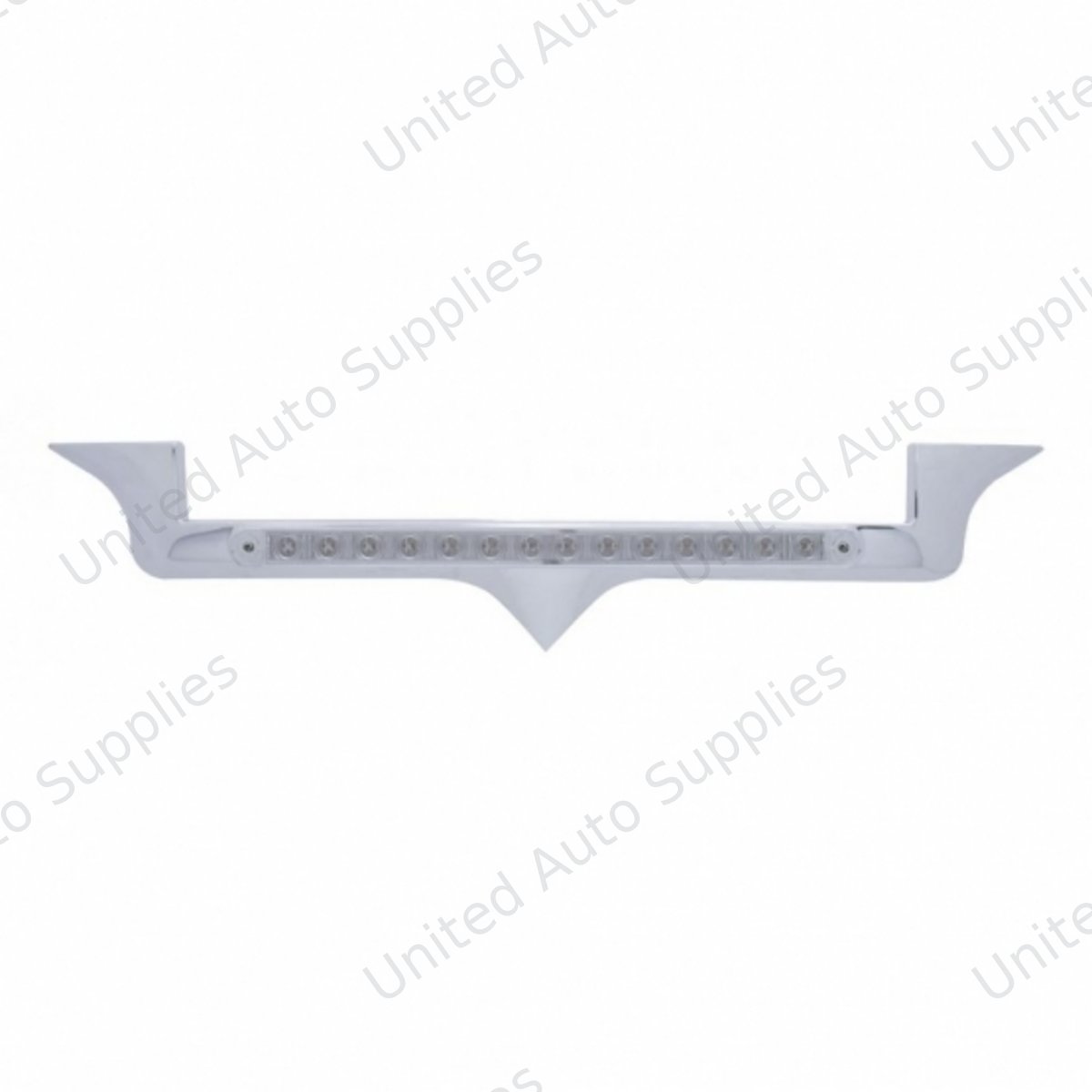 Chrome Hood Emblem Trim With 14 LED Light Bar For Kenworth - Amber LED/Clear Lens