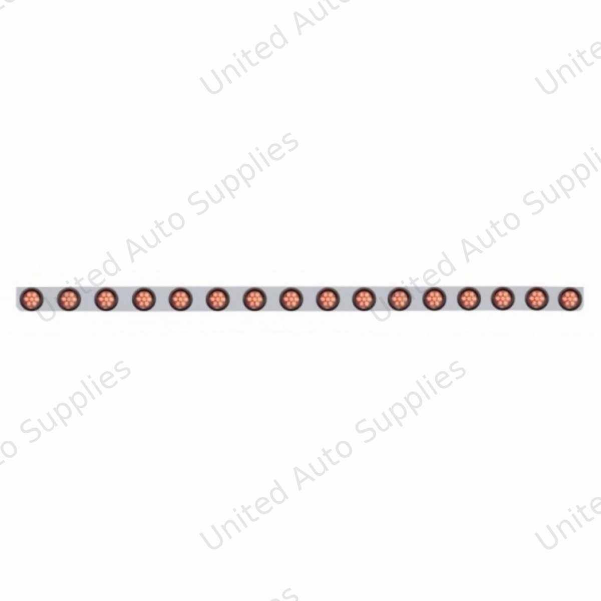 79-1/2" SS Bumper Light Bracket With 16X 7 LED 2" Reflector Light -Red LED & Lens