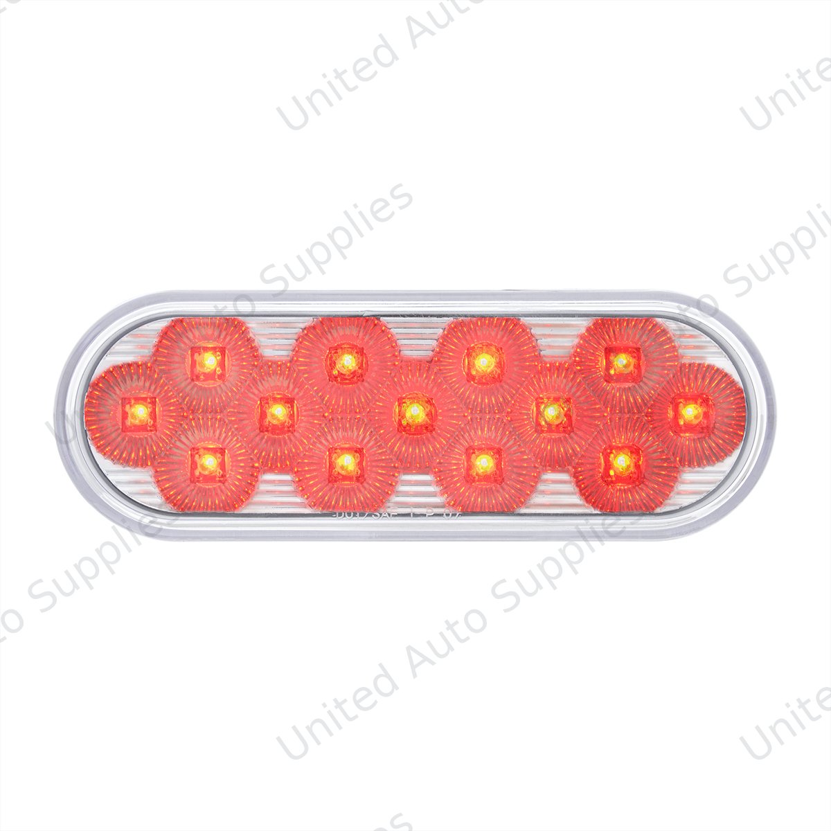 Double Fury 13 LED 6" Oval Stop/Turn/Tail Light With Warning Light - Red & Amber LED/Clear Lens