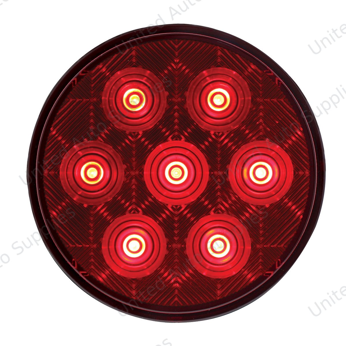 7 LED 4" Round Competition Series Light (Stop, Turn & Tail) - Red LED/Red Lens