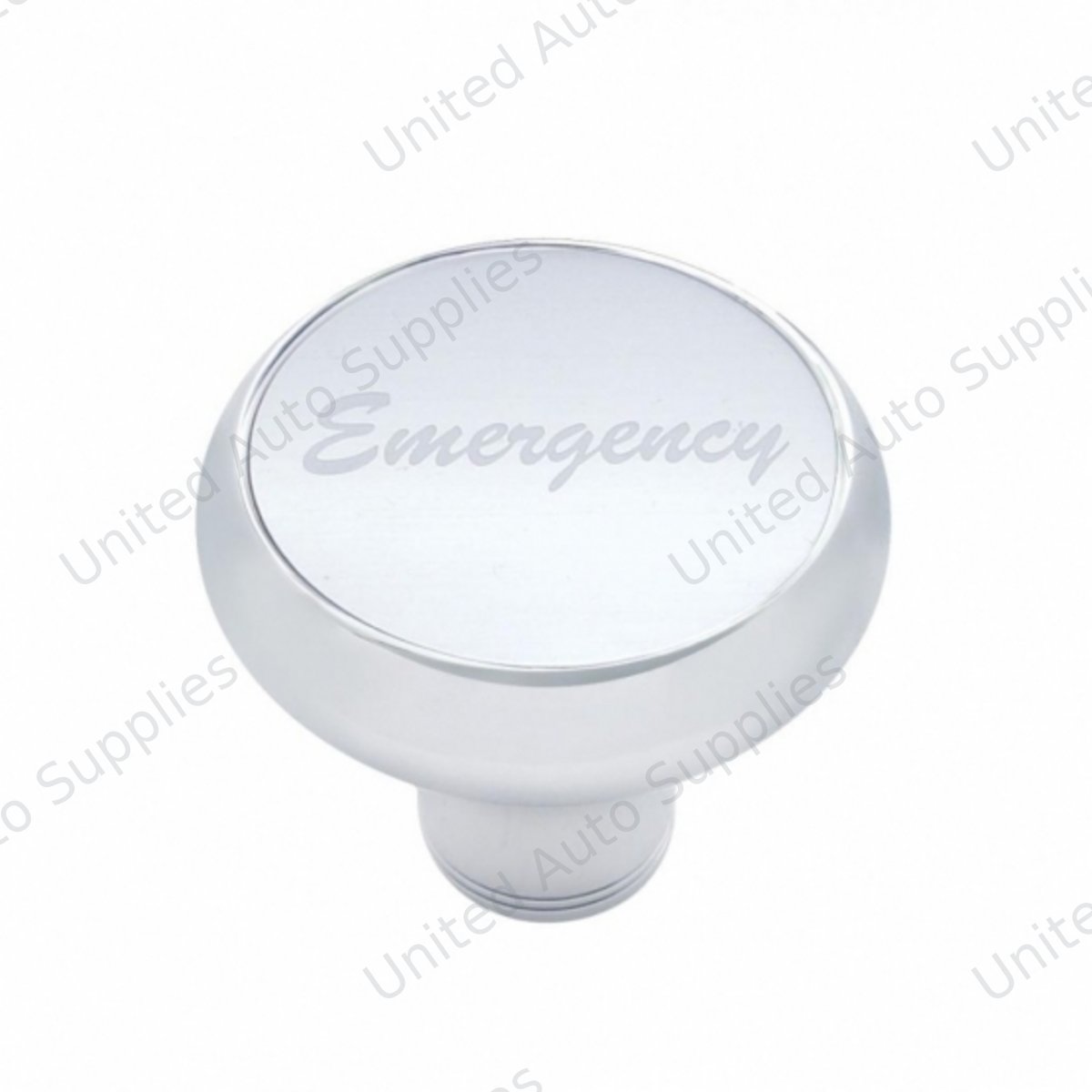 "Emergency" Deluxe Air Valve Knob - Silver Aluminum Sticker