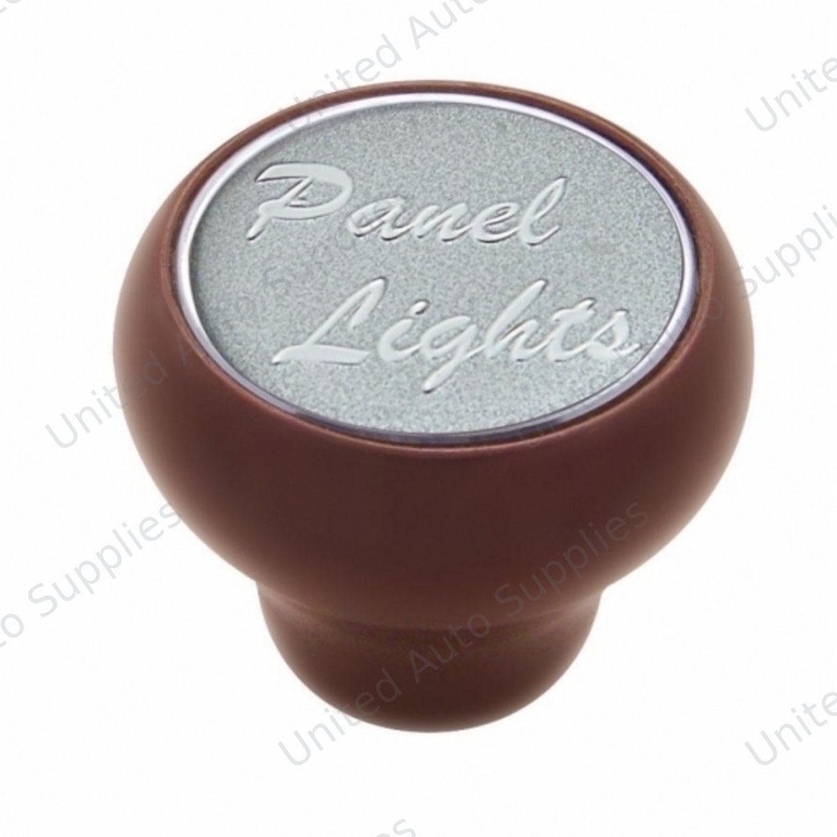 "Panel Lights" Wood Deluxe Dash Knob - Silver Glossy Sticker