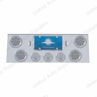 SS Rear Center Panel With 4X 12 LED 4" Reflector Light & 3X 13 LED 2.5" Light & Bezel -Red LED/Clear Lens