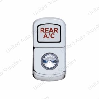 "Rear A/C" Rocker Switch Cover With Clear Crystal