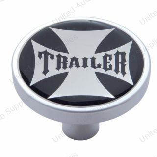 "Trailer" Short Air Valve Knob - Black Maltese Cross Sticker
