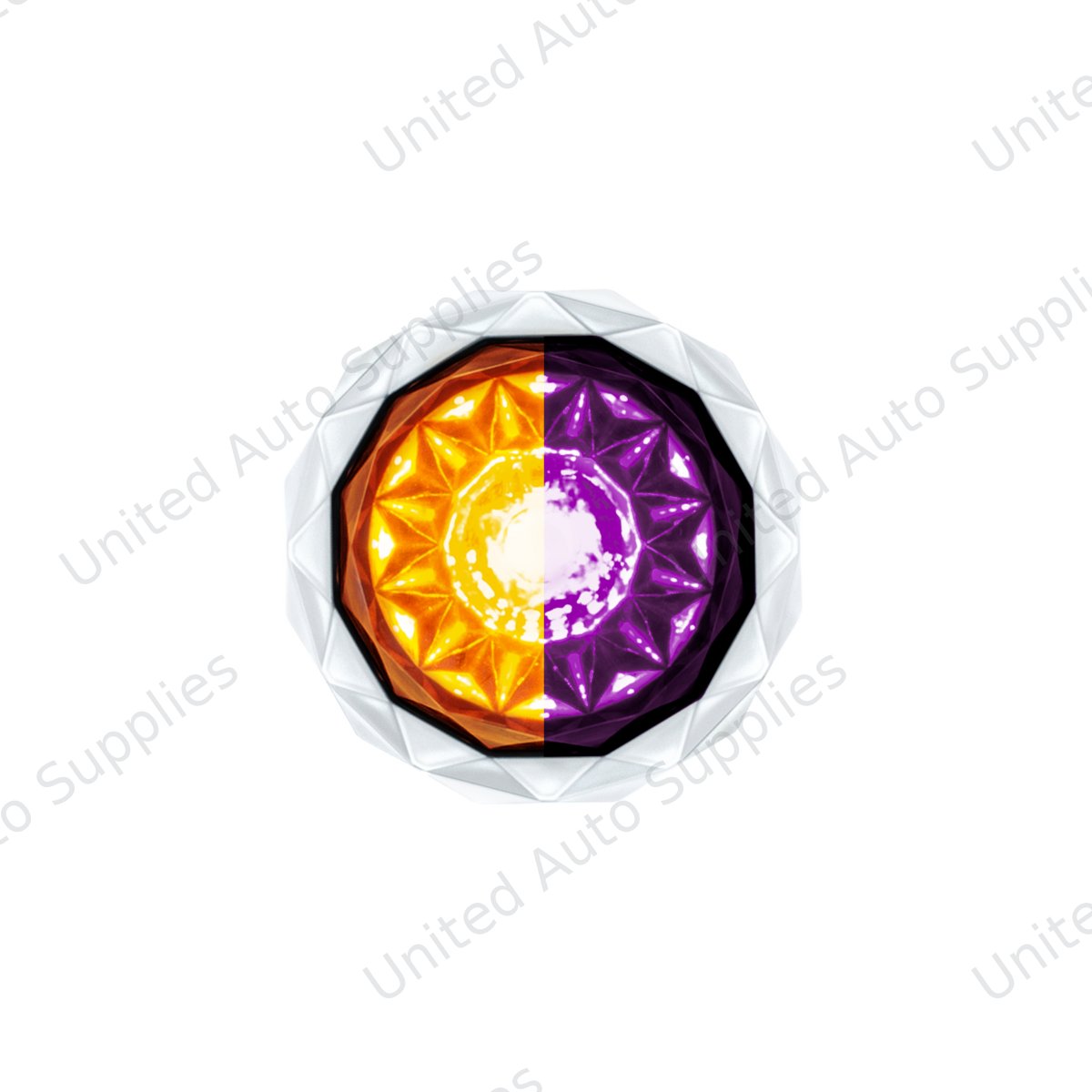 Double Fury 4 LED Dual Function 1-1/8" Crystal Watermelon Light-Amber & Purple LED
