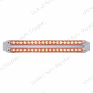 Dual 19 LED 12" Reflector Light Bars (Stop, Turn & Tail) - Red LED/Clear Lens