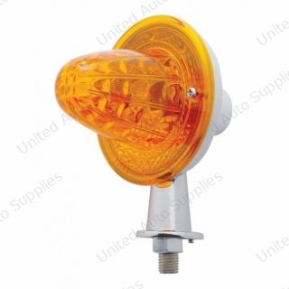 1-1/8" Arm Crystal Crystal Honda Light With Double Contact - Amber Lens