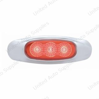 3 LED Reflector Light (Clearance/Marker) - Red LED/Red Lens
