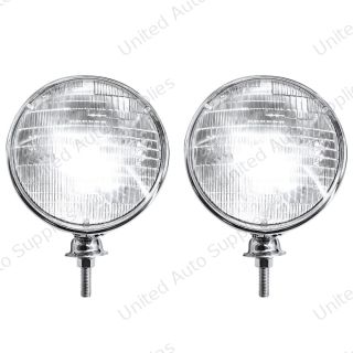 7" Chrome Dietz Style Headlight With 12 Volt 6014 Sealed Beam Bulb